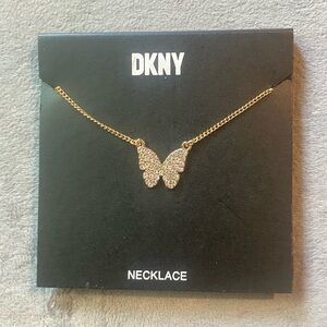 BNWT DKNY Gold Pavé Butterfly Pendant Necklace